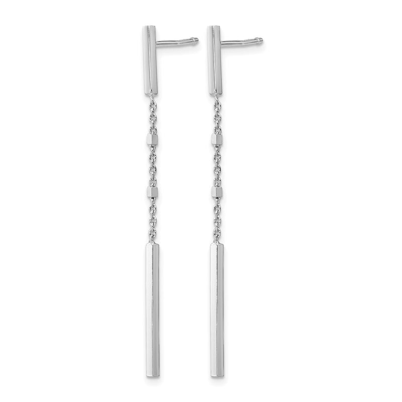 Sterling Silver Rhodium Plated Polished Post Dangle Earrings