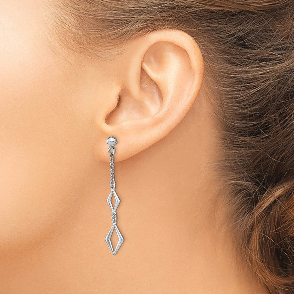 Sterling Silver Rhodium Plated Polished Earrings