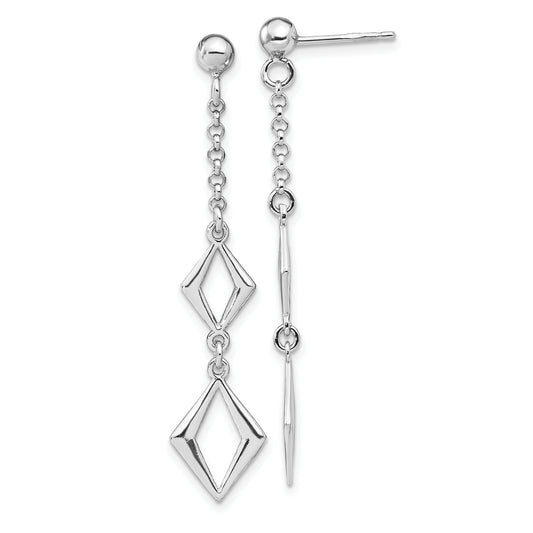 Sterling Silver Rhodium Plated Polished Earrings