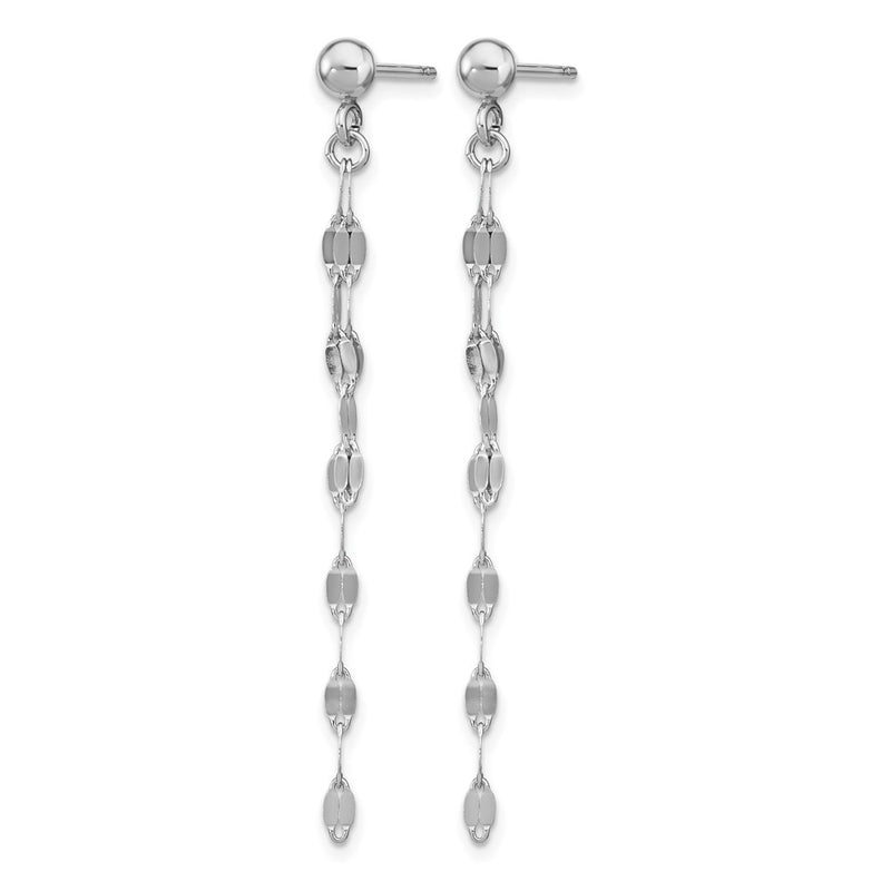 Sterling Silver Rhodium Plated Polished Post Dangle Earrings