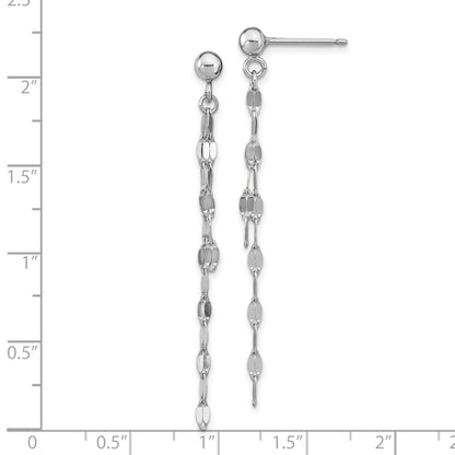 Sterling Silver Rhodium Plated Polished Post Dangle Earrings