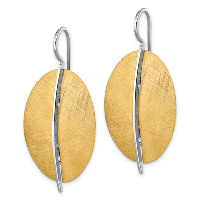 Sterling Silver Ss Rh Plt Radiant Essence Rhod Pl Gold Tone Dangle Earrings