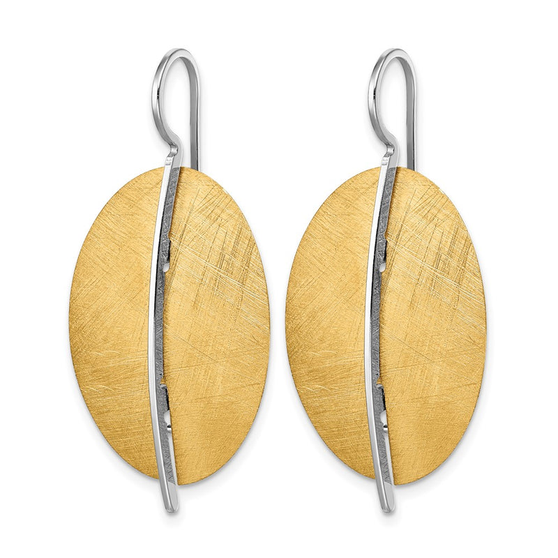 Sterling Silver Ss Rh Plt Radiant Essence Rhod Pl Gold Tone Dangle Earrings