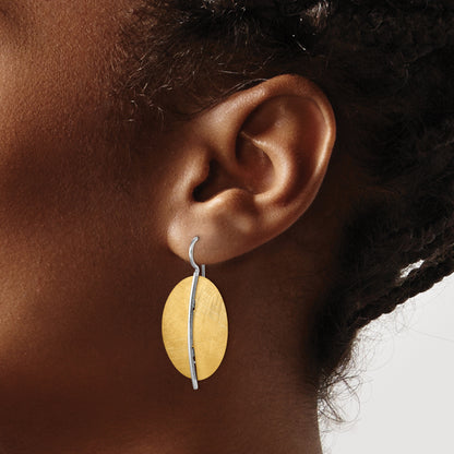 Sterling Silver Ss Rh Plt Radiant Essence Rhod Pl Gold Tone Dangle Earrings