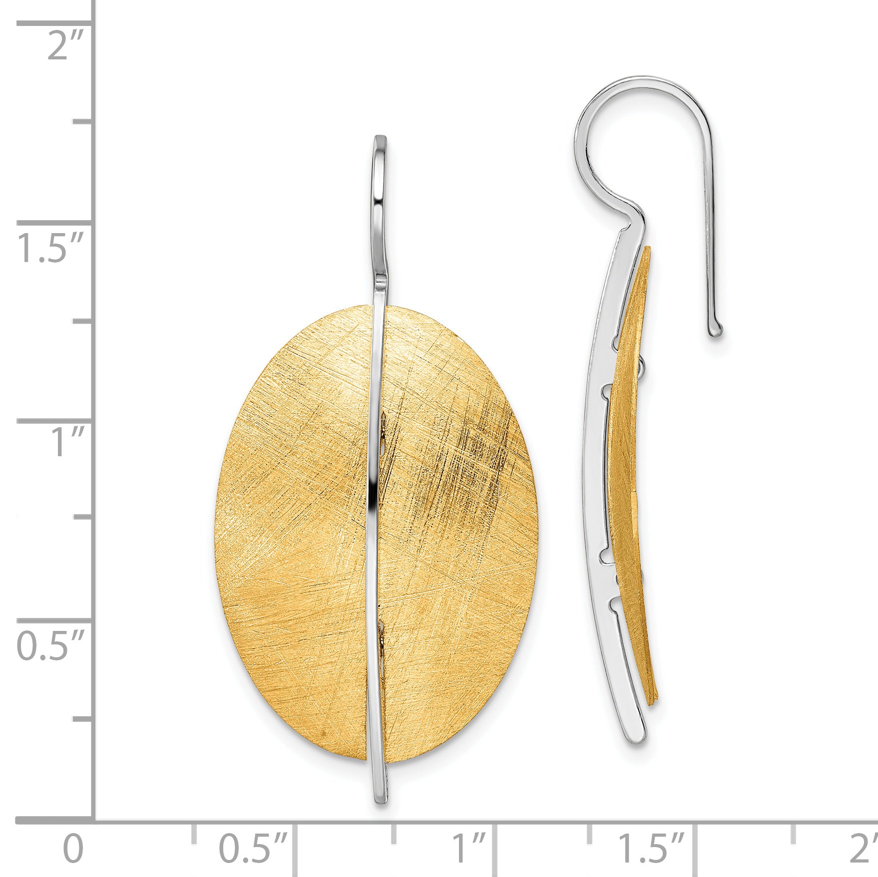 Sterling Silver Ss Rh Plt Radiant Essence Rhod Pl Gold Tone Dangle Earrings