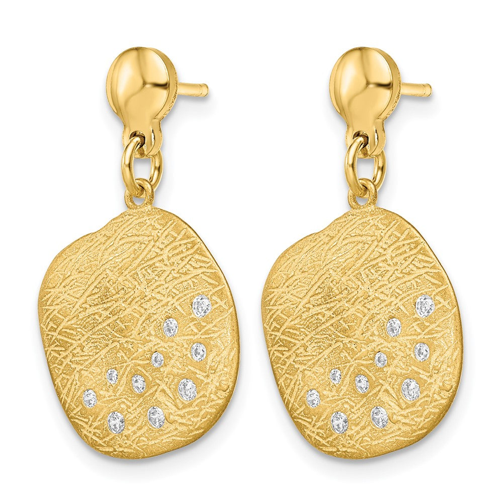 Gold Plated Sterling Silver Radiant Essence Cz Dangle Earrings