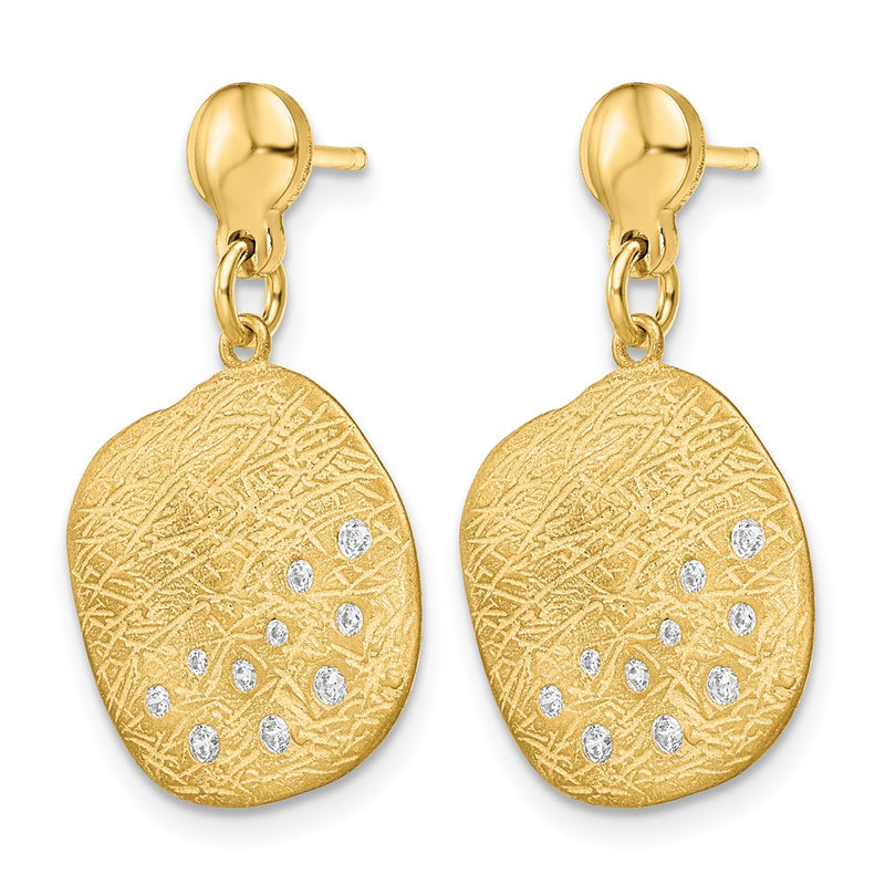 Gold Plated Sterling Silver Radiant Essence Cz Dangle Earrings