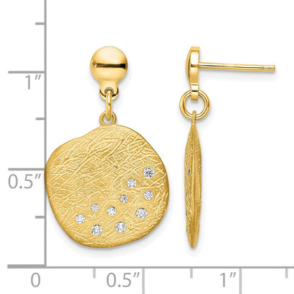 Gold Plated Sterling Silver Radiant Essence Cz Dangle Earrings