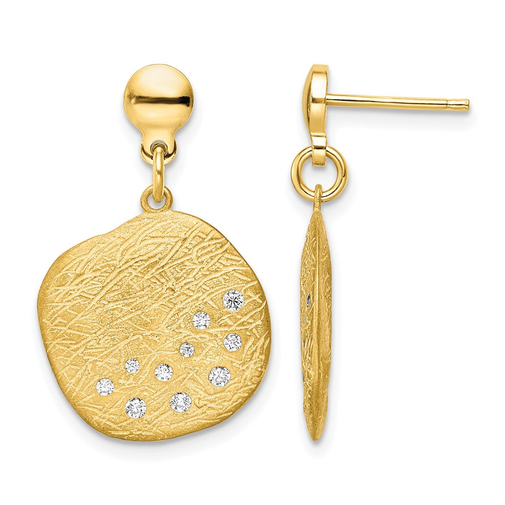 Gold Plated Sterling Silver Radiant Essence Cz Dangle Earrings