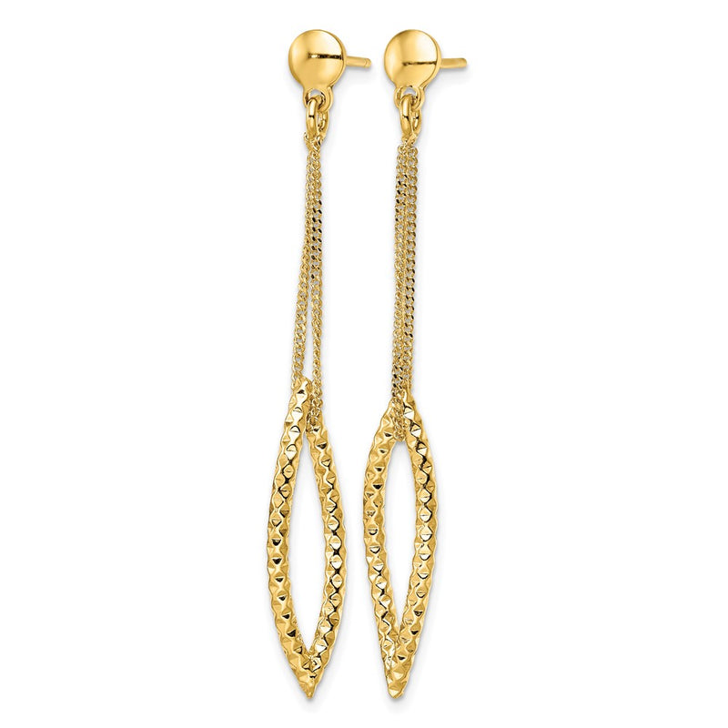Gold Plated Sterling Silver D/C Post Dangle Earrings
