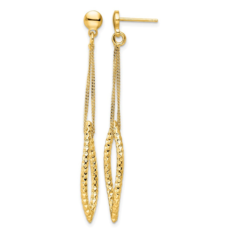 Gold Plated Sterling Silver D/C Post Dangle Earrings