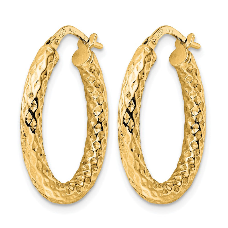Sterling Silver Gold Tone Polished D/C Hoop Earrings