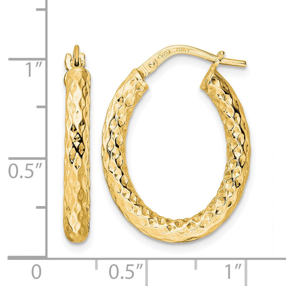 Sterling Silver Gold Tone Polished D/C Hoop Earrings