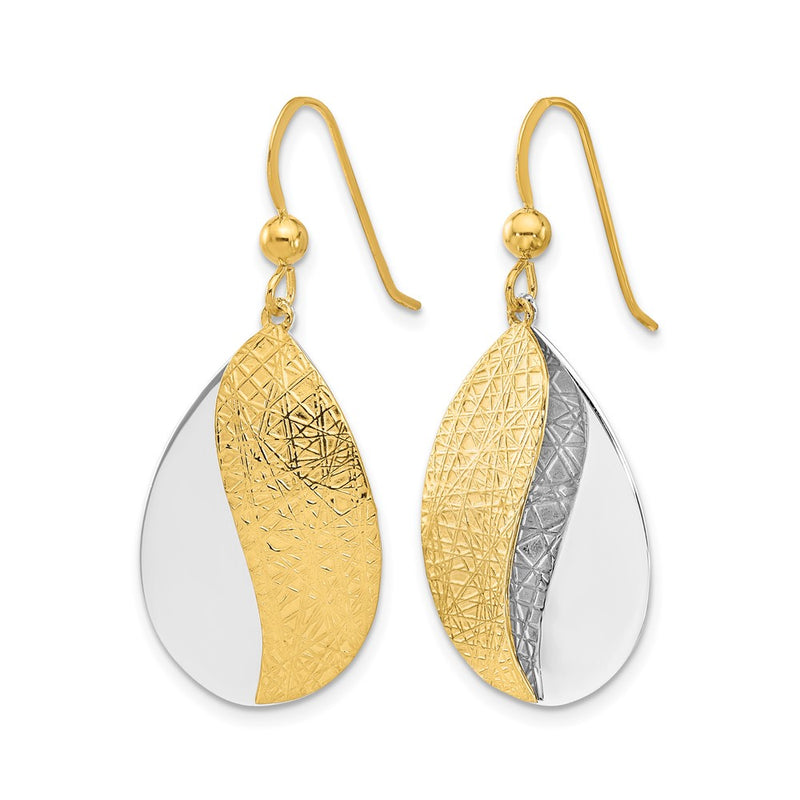 Sterling Silver Rh Plt And Gold Tone Radiant Essence Dangle Earrin
