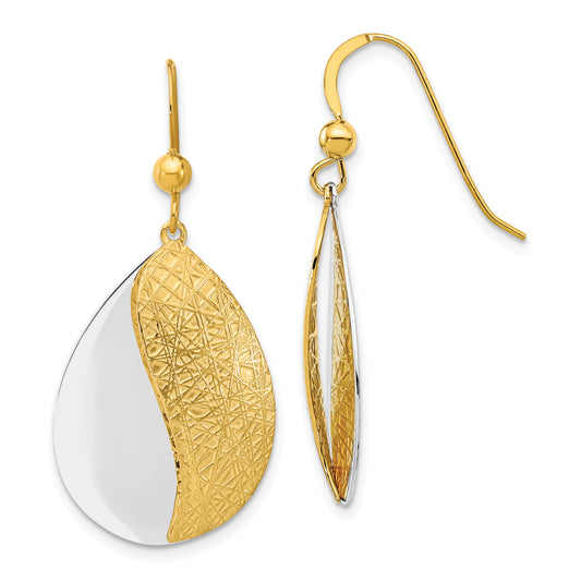 Sterling Silver Rh Plt And Gold Tone Radiant Essence Dangle Earrin