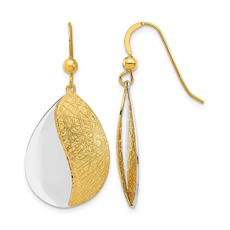 Sterling Silver Rh Plt And Gold Tone Radiant Essence Dangle Earrin