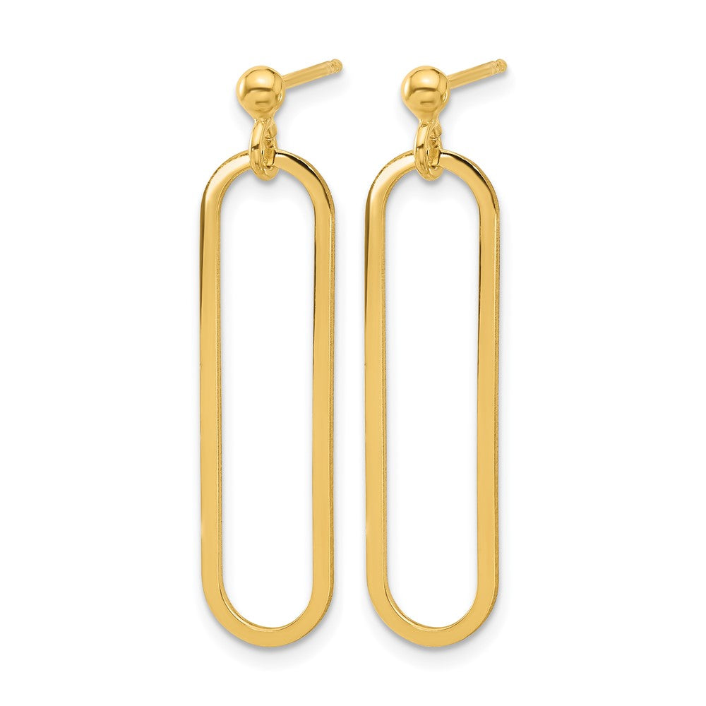 Gold Plated Sterling Silver Polished Paperclip Post Dangle Earring