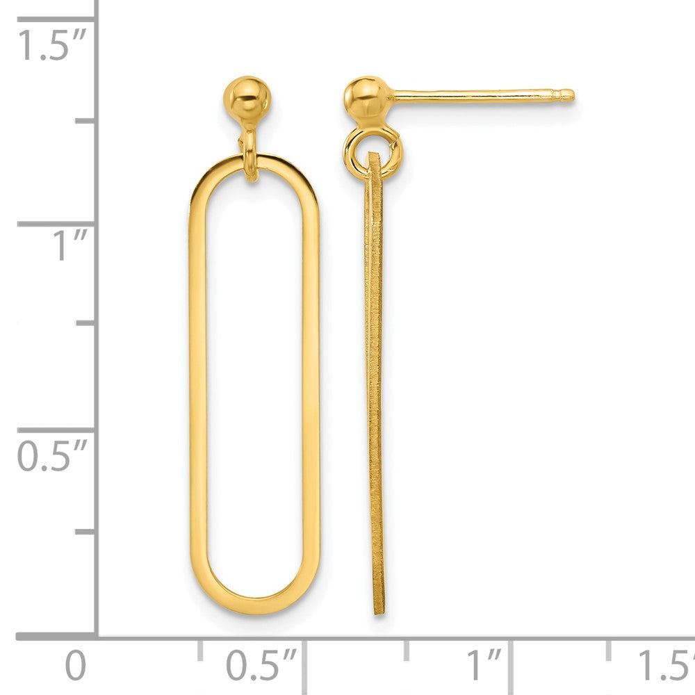 Gold Plated Sterling Silver Polished Paperclip Post Dangle Earring