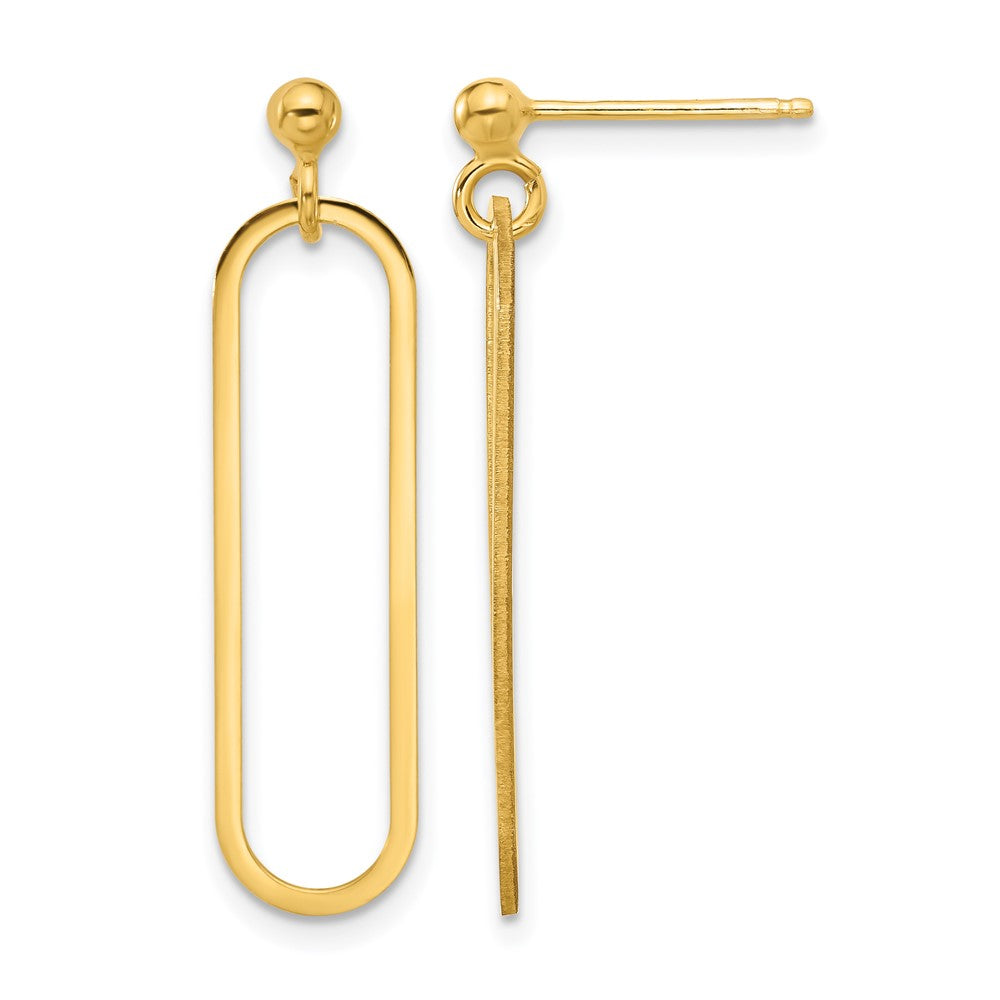 Gold Plated Sterling Silver Polished Paperclip Post Dangle Earring