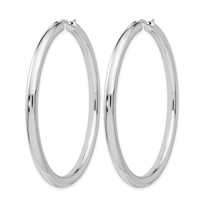 Sterling Silver Rhodium Plated 3.5mm Tube Earrings
