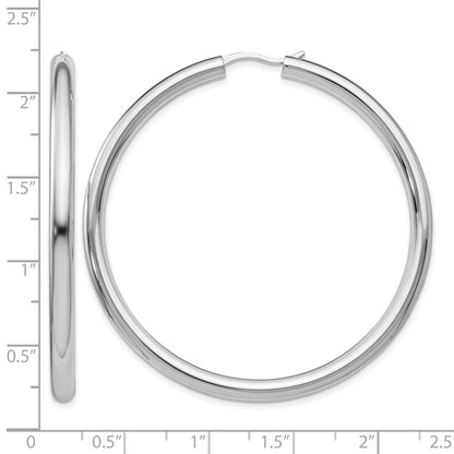 Sterling Silver Rhodium Plated 3.5mm Tube Earrings