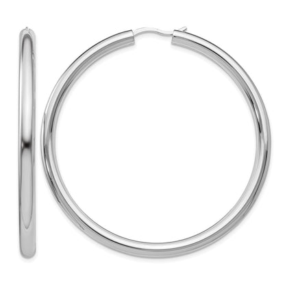 Sterling Silver Rhodium Plated 3.5mm Tube Earrings