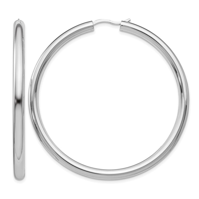 Sterling Silver Rhodium Plated 3.5mm Tube Earrings