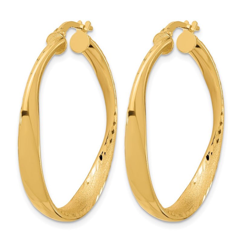 Sterling Silver Gold Plated Polished Hoop Earrings