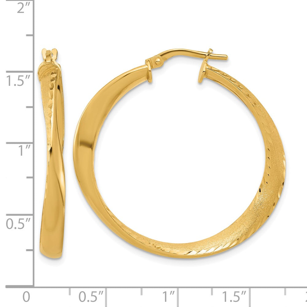 Sterling Silver Gold Plated Polished Hoop Earrings