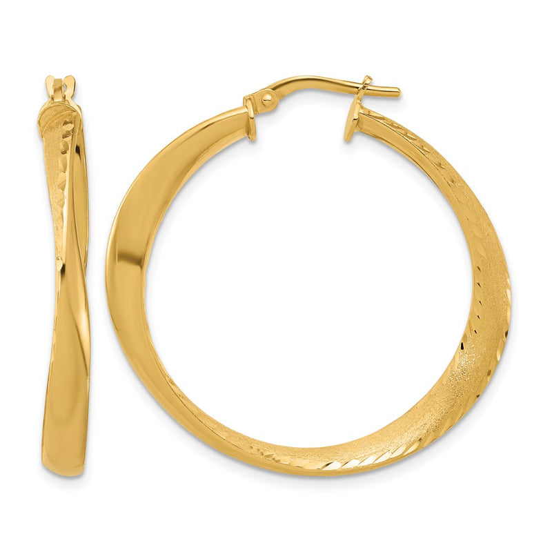 Sterling Silver Gold Plated Polished Hoop Earrings