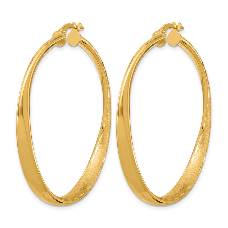 Sterling Silver Gold Plated Polished Hoop Earrings