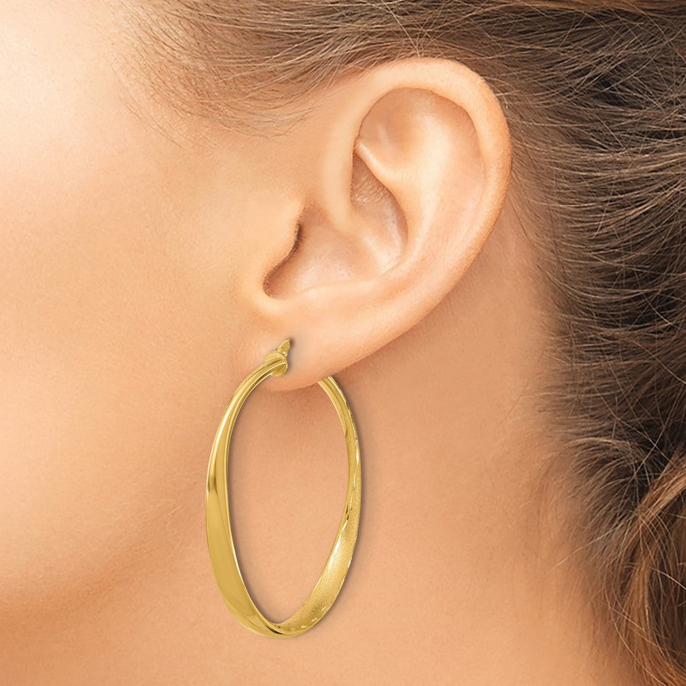 Sterling Silver Gold Plated Polished Hoop Earrings