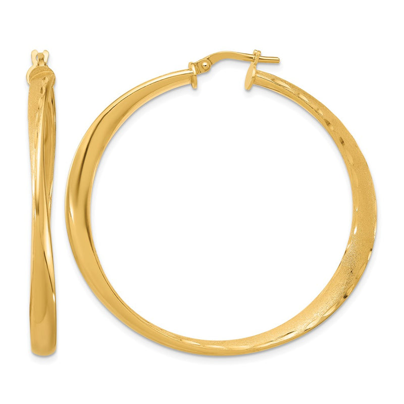 Sterling Silver Gold Plated Polished Hoop Earrings