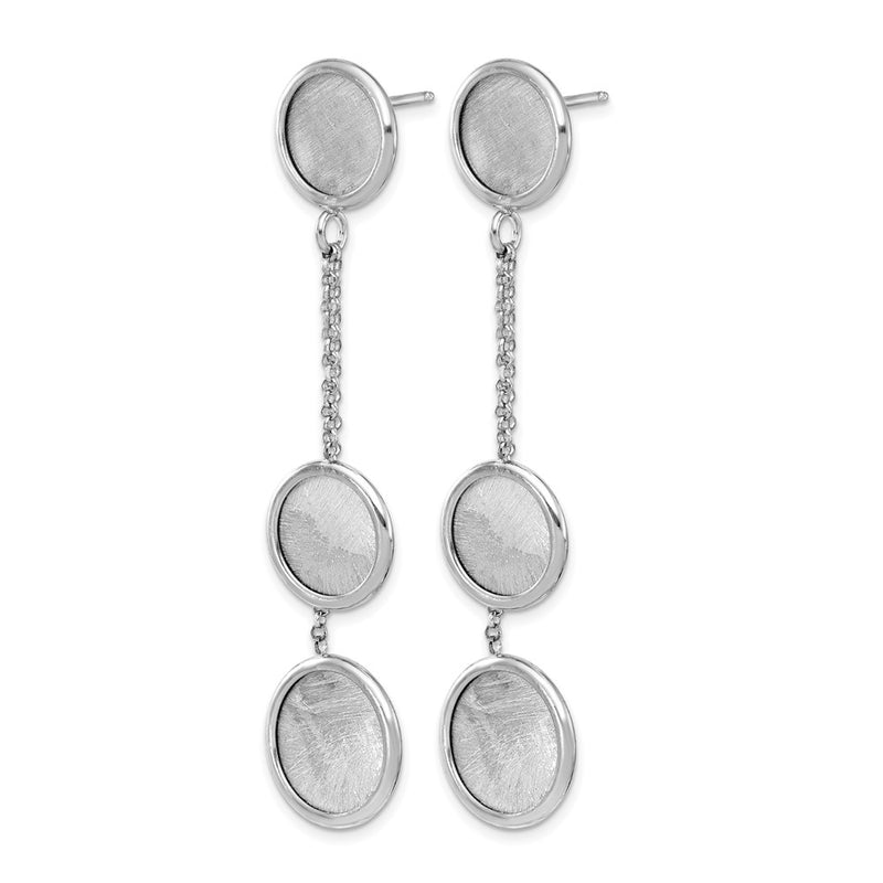 Sterling Silver Rh Plated Radiant Essence Polished/Scratch Earring