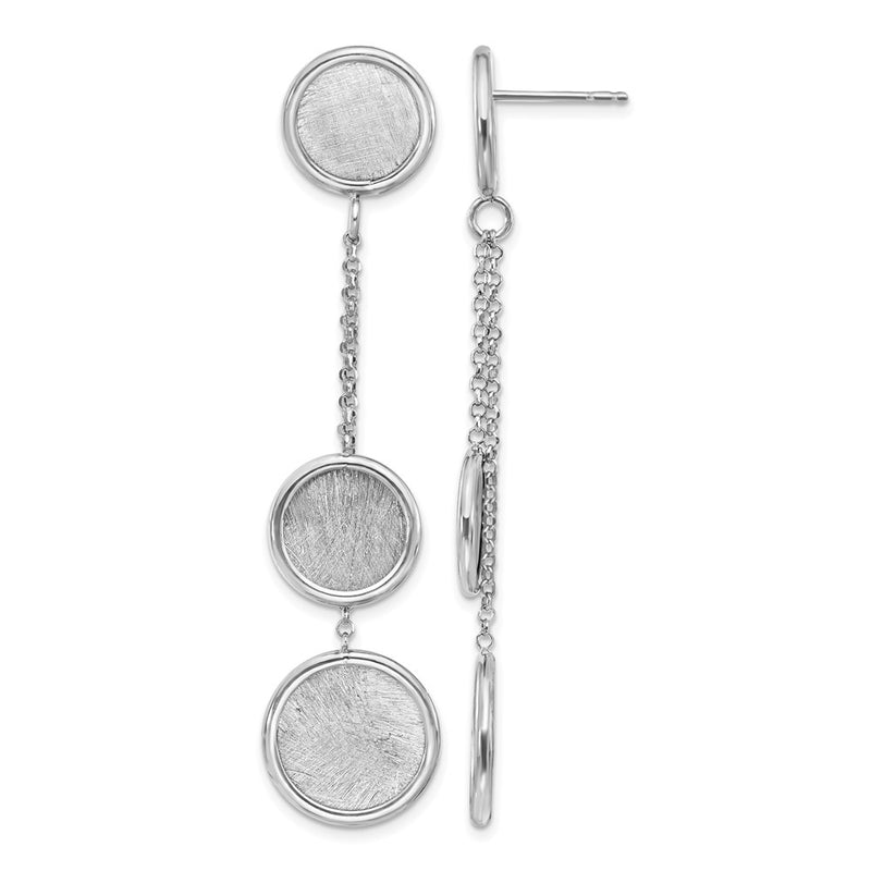 Sterling Silver Rh Plated Radiant Essence Polished/Scratch Earring