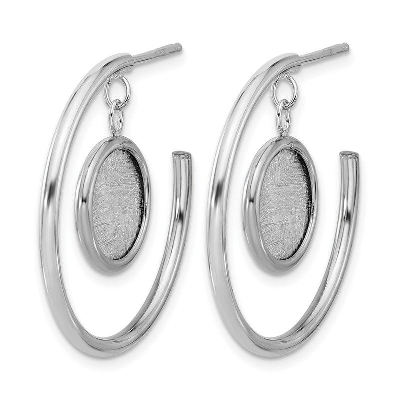 Sterling Silver Rh Plated Radiant Essence Polished/Scratch Earring