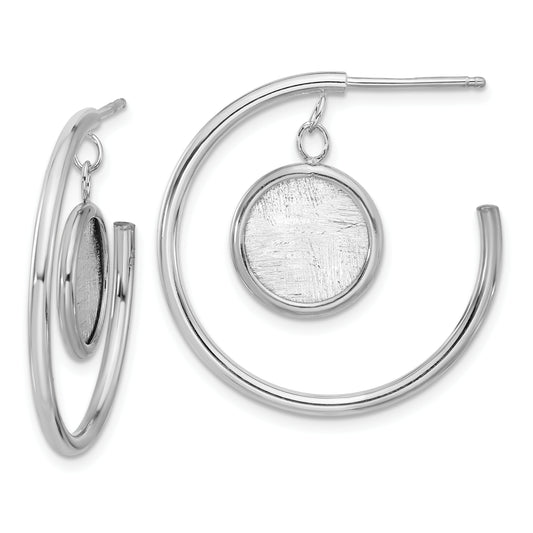 Sterling Silver Rh Plated Radiant Essence Polished/Scratch Earring
