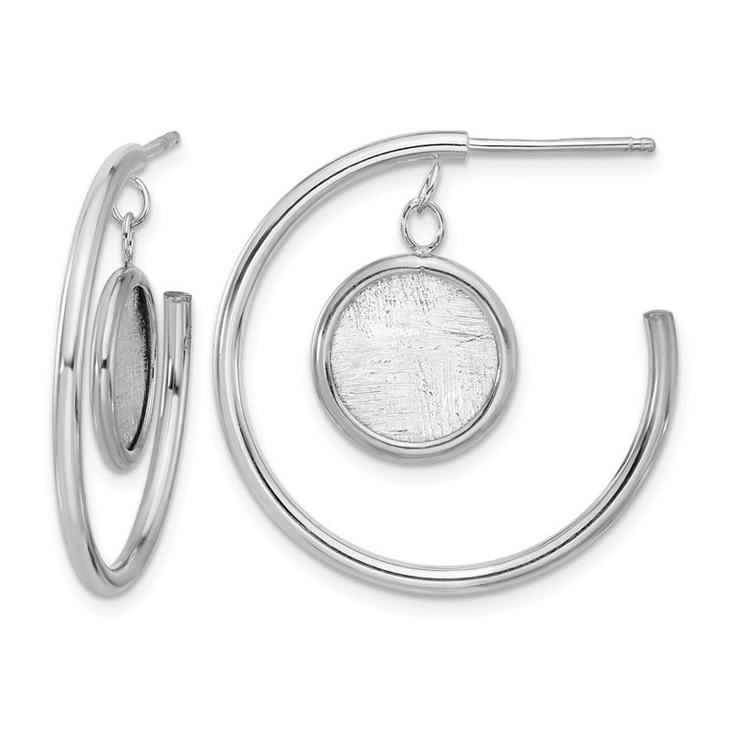 Sterling Silver Rh Plated Radiant Essence Polished/Scratch Earring