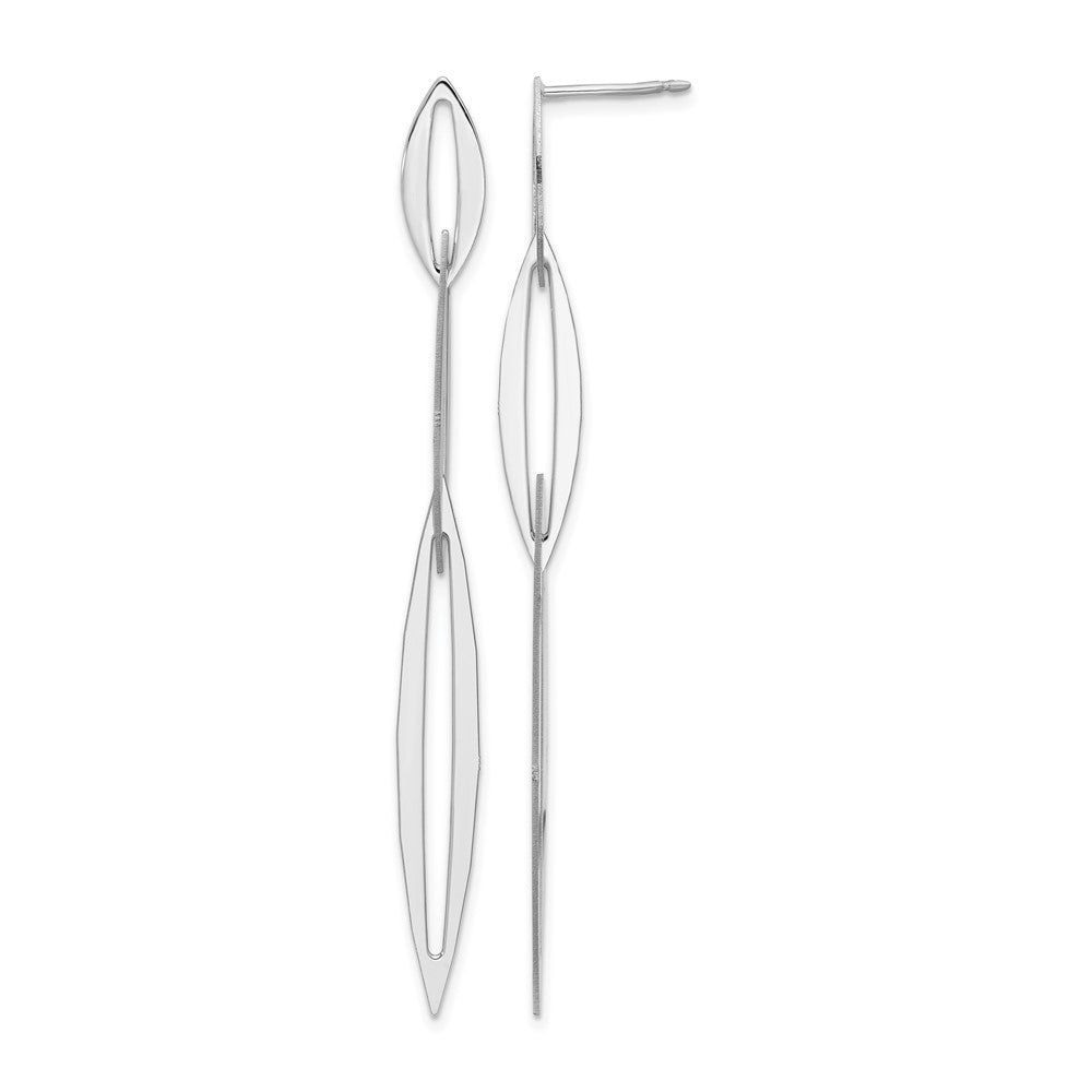 Sterling Silver Rhodium Plated Polished Post Dangle Earrings