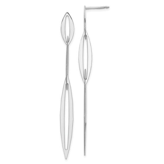 Sterling Silver Rhodium Plated Polished Post Dangle Earrings