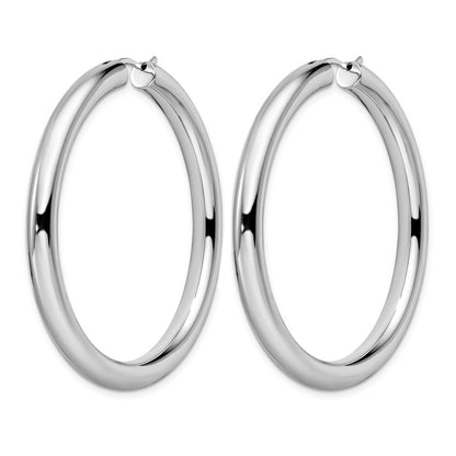 Sterling Silver Rhodium-Plated 5mm Tube Earrings
