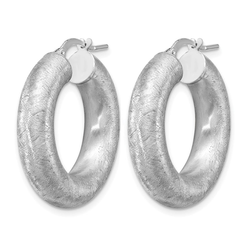 Sterling Silver Rh Plated Radiant Essence Hoop Earrings