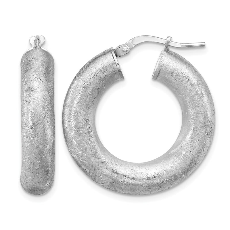 Sterling Silver Rh Plated Radiant Essence Hoop Earrings