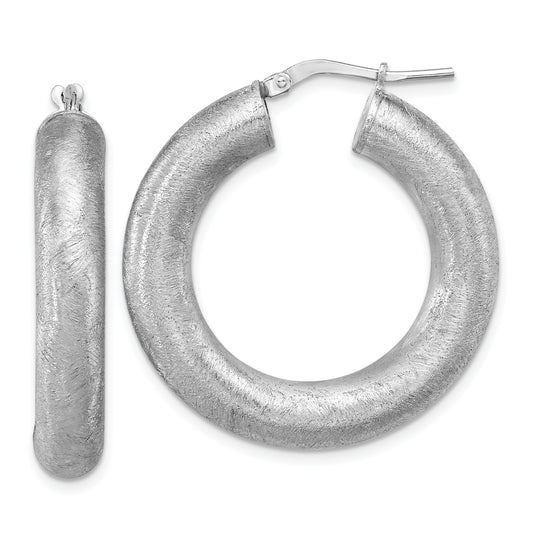 Sterling Silver Rh Plated Radiant Essence Hoop Earrings