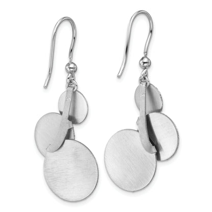 Sterling Silver Ss Rh Plated Radiant Essence Textured Circles Dangle Earrings