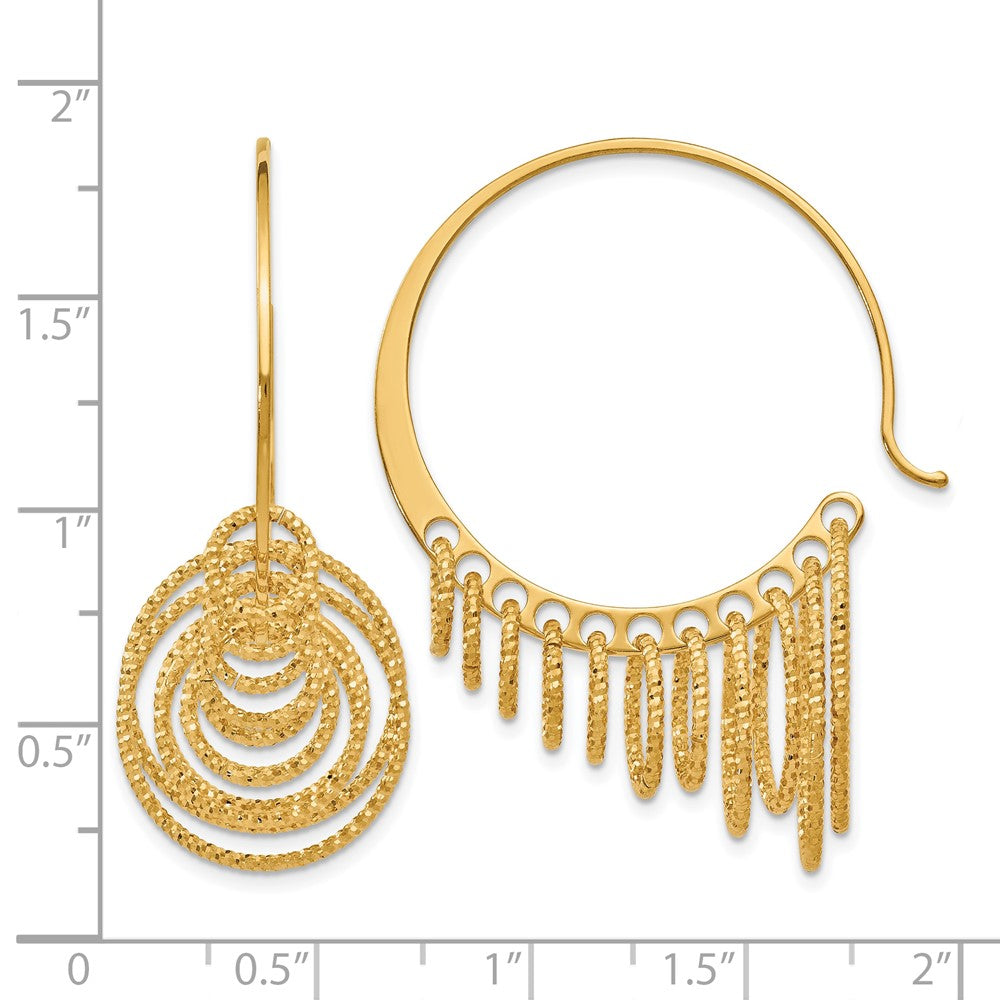 Ss/Gold Plated Ss And Gold-Plated Polished Laser-Cut Hoop Earrings