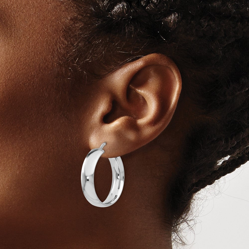 Sterling Silver Polished Hinged Hoop Earrings