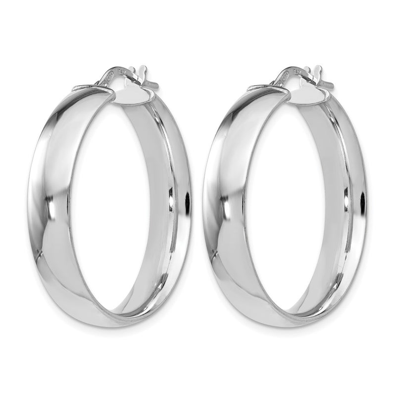 Sterling Silver Polished Hinged Hoop Earrings