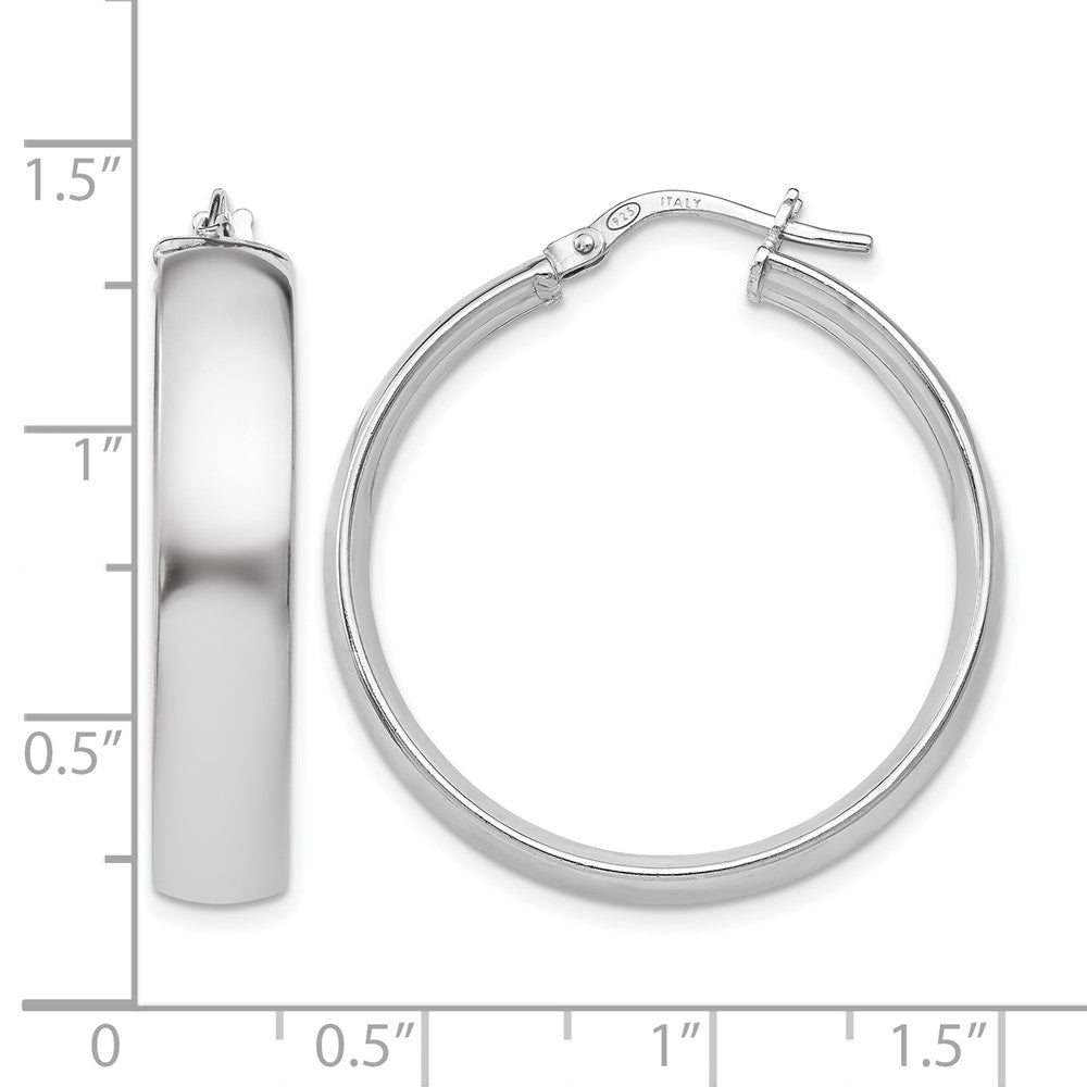 Sterling Silver Polished Hinged Hoop Earrings