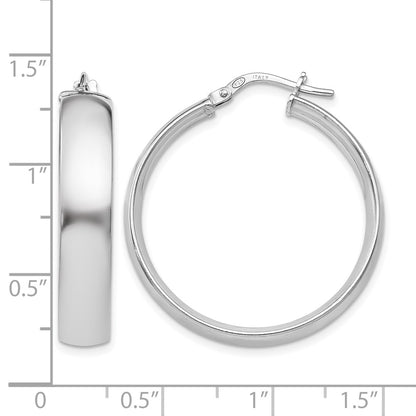 Sterling Silver Polished Hinged Hoop Earrings